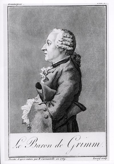 Baron Friedrich Melchior Grimm, engraved by Lecerf by Louis Carrogis dit Carmontelle